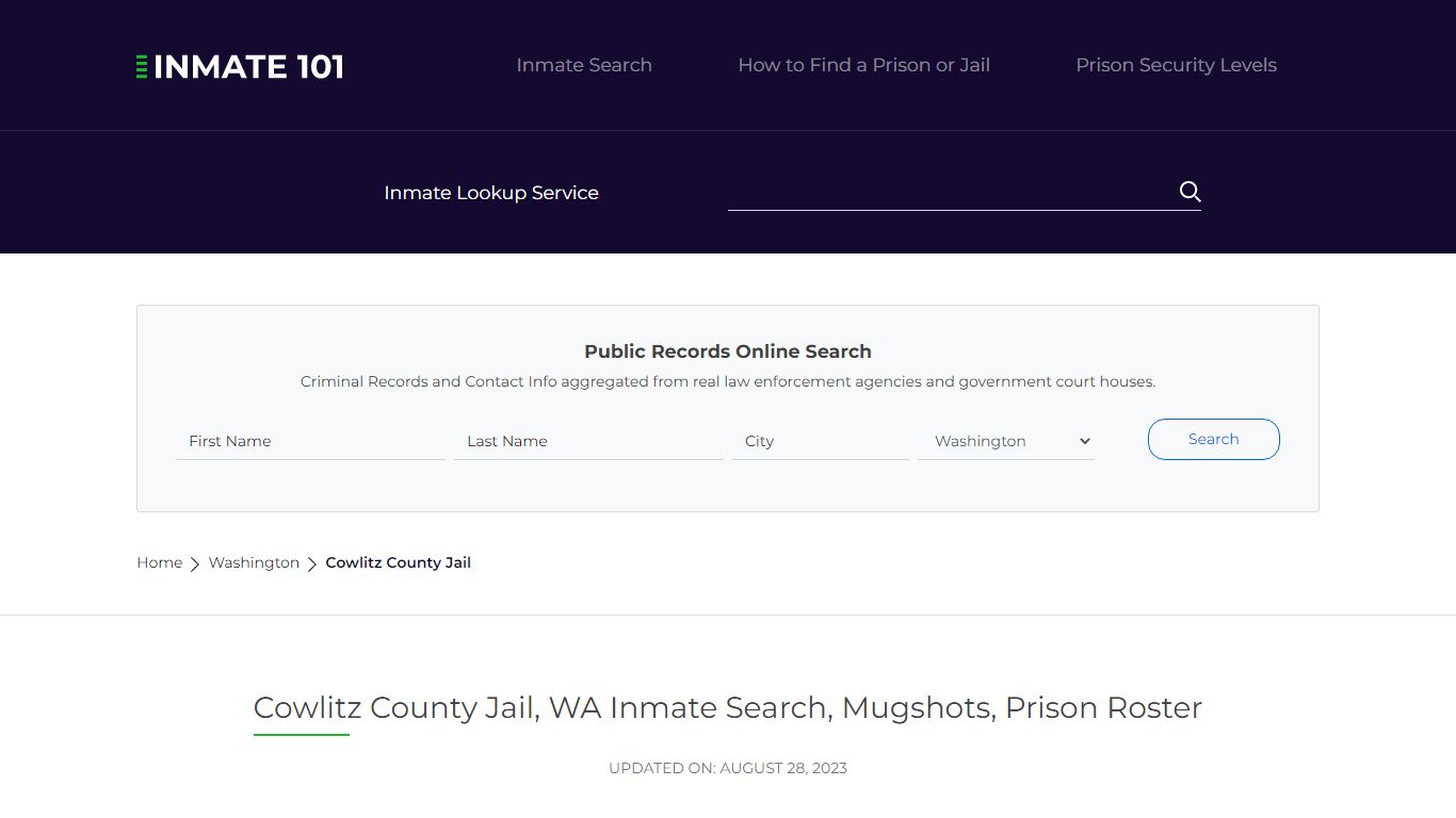 Cowlitz County Jail, WA Inmate Search, Mugshots, Prison Roster