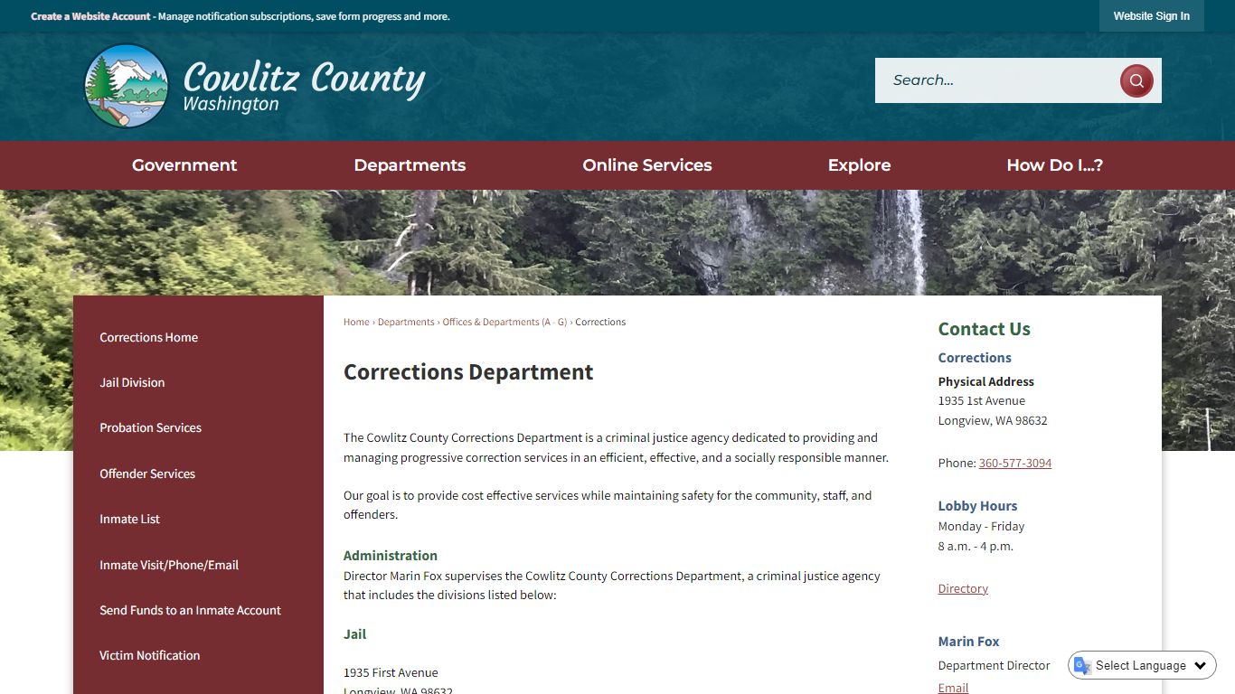 Corrections Department | Cowlitz County, WA - Official Website